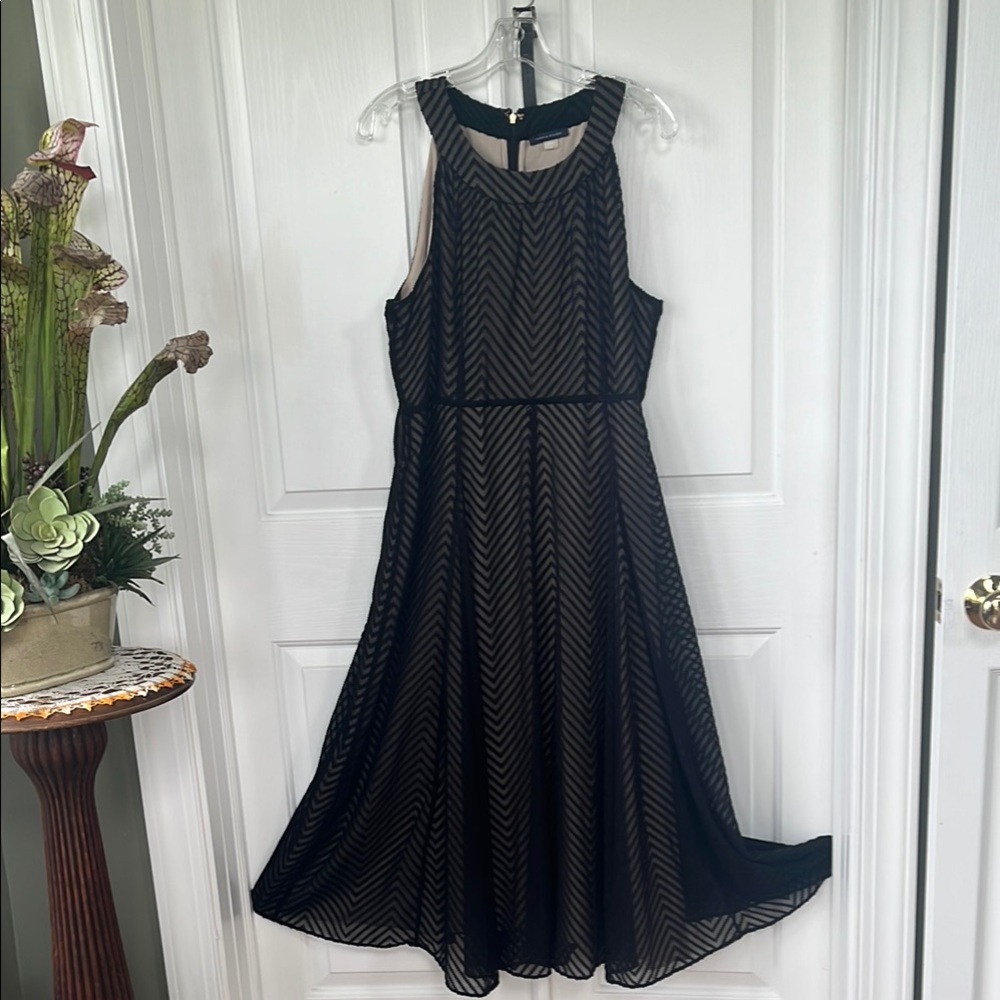 Elegant Black Chevron Dress